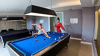 Amateur Couple Playing Pool And Have Sex