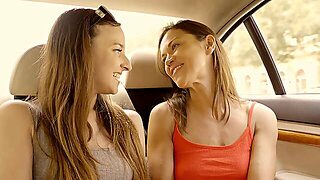 Lesbian Threesome On The Sofa With Alya Stark And Alyssa Reece