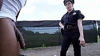 Female Police Officers Having A 3Some With A Bbc Over Their Patrol Car