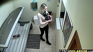 Girl Relaxes In Solarium Not Knowing About Hidden Cams