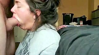 Cum-Thirsty Bitch Throats Heavy Shaft In Hardcore Facefuck Tryout