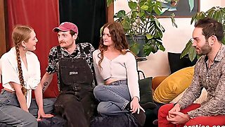 Husband Swap Of 3 - Two Hot Married Babes Share Their Husbands With Each Other