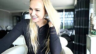 Horny Blonde In Solo Masturbation