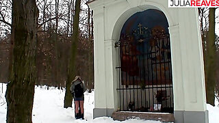 Blonde Bitch Enjoys Riding A Fat Cock In The Snow